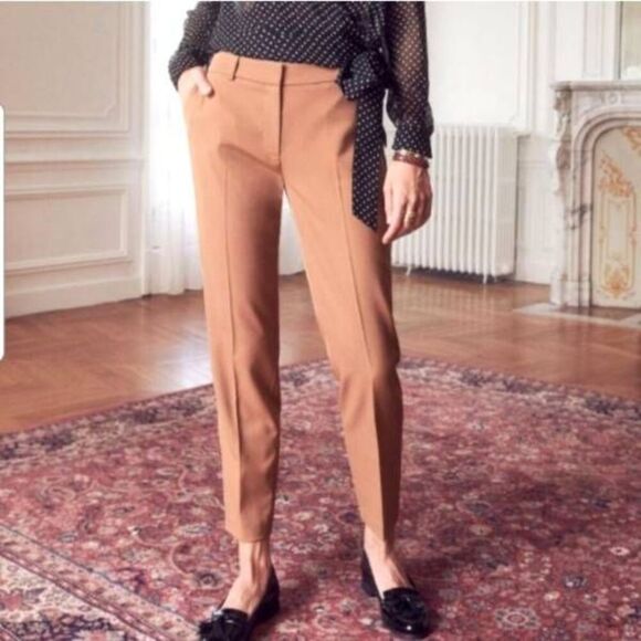 Sézane Gustavo Wool Blend Ankle Trousers in Camel Sz 38/US 6
